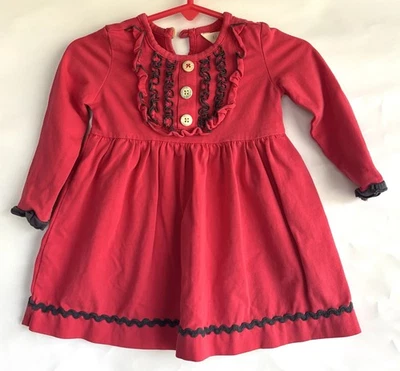 Vestido Matilda Jane Rojo Manga Larga Bebé Niña 6-12 Meses Foto 1 de 4