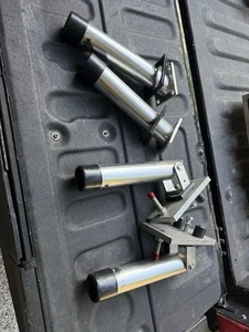 SET OF 4 TITE LOK ROD HOLDERS for boat stainless steel 2 Are Adjustable - Picture 1 of 4
