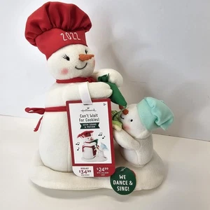 HALLMARK 2022 CAN'T WAIT FOR COOKIES MUSICAL MOTION TECHNO PLUSH SNOWMAN - Picture 1 of 9
