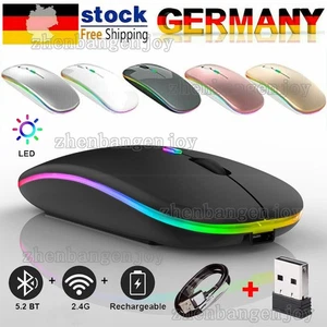 USB Maus Kabellos Bluetooth + 2.4Ghz Mouse PC Computer Notebook Laptop Funkmaus - Bild 1 von 16