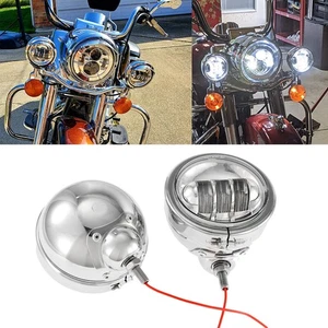 4.5" LED Passing Lights Fog Housing For Kawasaki Vulcan VN 500 750 800 900 1500 - Picture 1 of 12