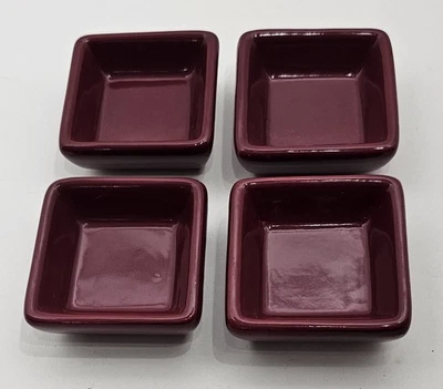 Pampered Chef Simple Additions Petite Squares Cranberry Condiment Dip Dish 4pc - Image 1 of 4