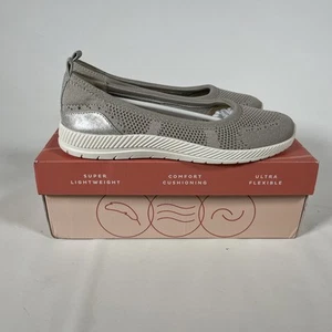 Easy Spirit Womens Glitz 2 Silver Taupe Walking Shoes Sneakers 8.5 Medium New - Picture 1 of 11