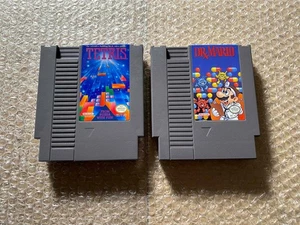 Tetris + Dr. Mario (Nintendo NES, 1989/1990) - SOLO CARROS *PROBADO *AUTÉNTICO - Imagen 1 de 5