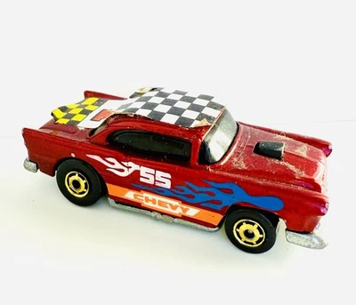 Vintage 1982 Hot Wheels Red '55 Chevy Bel Air Coupe Gold Wheels Malaysia GHO - Image 1 of 4