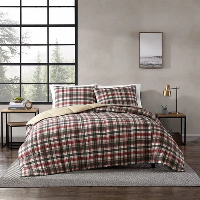King Comforter Set, Reversible Plaid Alt Down Bedding with Matching Shams, Home - Image 1 of 4