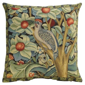 Woodpecker Left by William Morris European Cushion Cover Belgian Pillow 18x18 in - Picture 1 of 15