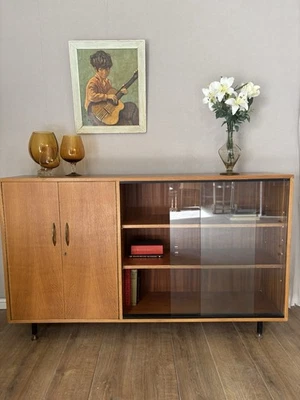 Midcentury Teak Glazed Bookcase  - Image 1 of 4