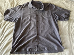 Camisa Tommy Bahama XL para hombre lavanda hoja de palma jacquard abotonada - Imagen 1 de 10