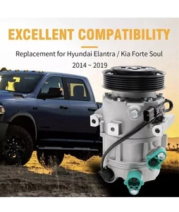 Air Conditioner A/C Compressor for 2014-2019 Hyundai Elantra/Kia Forte Soul Gar? - Picture 1 of 14