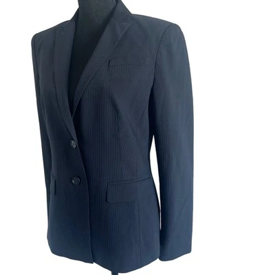 Jaqueta blazer Ann Taylor listrada mistura de lã tamanho 8 - Imagem 1 de 4