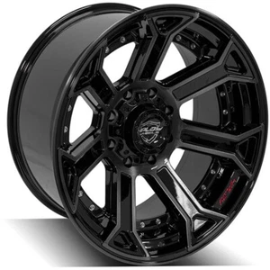 Gloss Black Wheel w/Brushed Face 22x12 for 2003-10 Hummer H2 by 4PLAY - RVO3129 - Picture 1 of 3