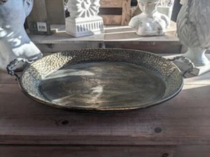 DEKO TABLETT MIT GRIFFEN METALL ANTIK STIL 49cm LANG COTTAGE STIL NEU - Bild 1 von 2