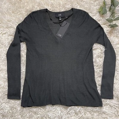 Suéter Line The Label Mujer Talla XS Gris Ligero Cuello en V Tejido Manga Larga Foto 1 de 4