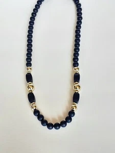Navy Lucite Necklace New Old Stock Vintage - Picture 1 of 6