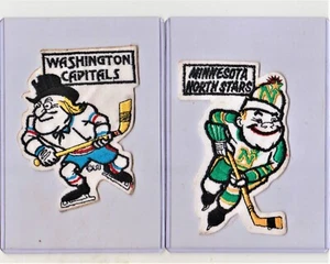 2 VINTAGE CIRCA 1970 HOCKEY PATCHES MINNESOTA NORTH STARS + WASHINGTON CAPITALS - Picture 1 of 1