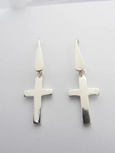 Croce : Orecchini Pendenti in Argento 925 con Crocefisso - Foto 1 di 7