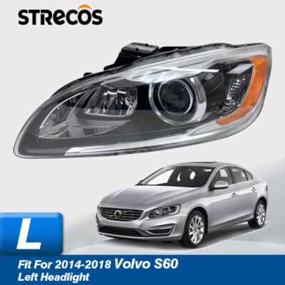 For 2014-2018 Volvo S60 V60 HID/XENON Headlight Black Housing Left Side New Foto 1 de 3