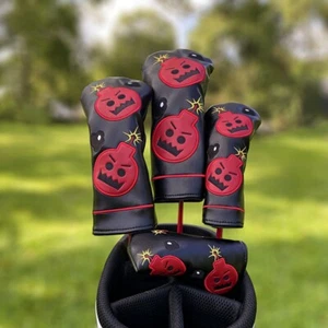 Devil Bomb Golf Club Cover Headcover 135 Driver Fairway Wood Hybrid Putter Cover - Picture 1 of 39