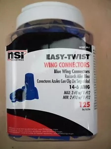 (125) NSI Industries WWC-B-B Easy-Twist Winged Wire Connector, 14-6 AWG, Blue - Picture 1 of 6