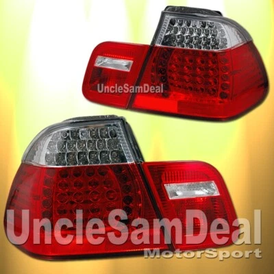PARA BMW E46 SERIE 3 99-01 SEDÁN ESTILO OE ROJO CLARO LED LUCES TRASERAS SEÑAL ÁMBAR Foto 1 de 2
