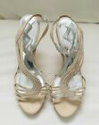 Nina dress special occasion champagne slingback stiletto sandals heels size 9