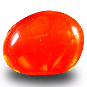 0.94 ct Flashing Fancy Cabochon (8 x 7 mm) Flashing Multicolor Red Fire Opal - Picture 1 of 1