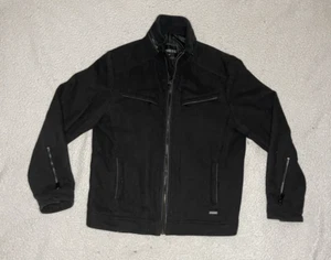 Express Men s Full Zip Black Military Jacket Size Medium - Picture 1 of 6