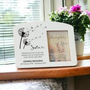 Personalised Sister Memorial Remembrance Photo Frame With Dandelions THY-4
