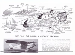 Piper Cub 1940 cupé dibujo de avión 23/04/2024ll - Imagen 1 de 1