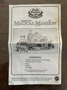 Polly Pocket Light-Up Magical Mansion Spielset Ersatz Bedienungsanleitung - Bild 1 von 2