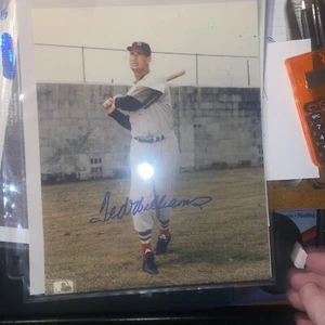 Ted Williams Autographed Signed 8x10 Color Photo - Boston Red Sox Hall Of Famer - Picture 1 of 3