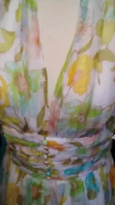 Maggy London   women's Pure Silk Cream Floral "Marilyn" Dress sz10. Stunning. - Picture 1 of 3