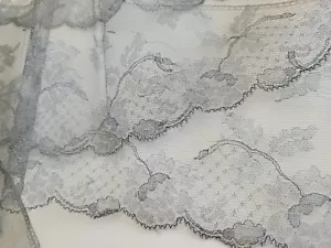 Rare Large Antique Grey Lace Veil Petticoat Milliner 4 Meters 70 B6 No.16 - Picture 1 of 15
