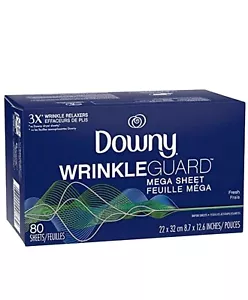 Downy WrinkleGuard Trockner Mega Blätter frisch 80 Stück 3X Falten Relaxer Schutz - Bild 1 von 5