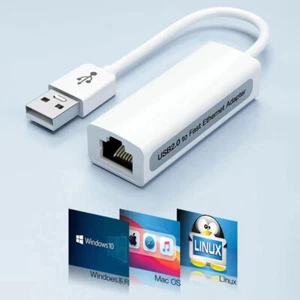 USB Type C to Ethernet Adapter 100Mbps Network RJ45 Gigabit for Windows IOS Mac - Picture 1 of 10