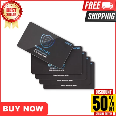 ANPKEC RFID Blocking Card – NFC Contactless Credit Debit Card Protector (5 Pack)