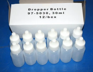 KISTE mit 12: LDPE drückbare Kunststoff Tropfflaschen 1-oz (30 ml) mit weißer Kappe - Bild 1 von 11
