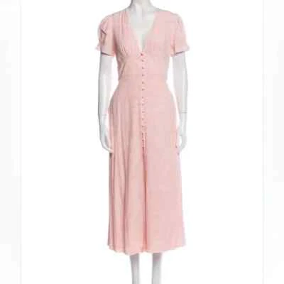 Vestido midi O.P.T Talla XS Divine bebé rosa botón delantero Foto 1 de 4