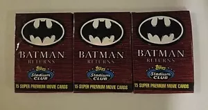 1991 Topps Stadium Club Batman Returns X3 Wax Packs - Picture 1 of 2