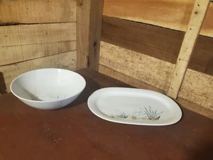 Vintage Wintering German Porcelain Serving Bowl & Platter Rare Pattern Sea Birds - Picture 1 of 12