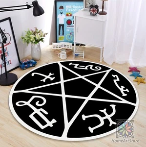 Supernatural Rug Devil's Trap Mat Magic Circle Pentacle Carpet Witchy Decor - Picture 1 of 9