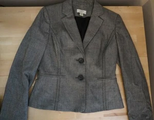 Ann Taylor LOFT schwarz weiß Fischgrät Tweed Blazer Jacke Größe 2P - Bild 1 von 7