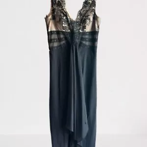 Vestido Marina Negro con Top Lentejuelas de Encaje Talla 14. Pre-amado. Moda para mujer - Imagen 1 de 6