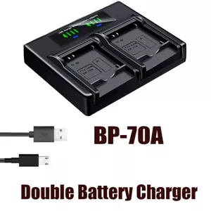 Dual Battery Charger For SAMSUNG BP-70A WB32F WB35F WB50F WB51F WB52F WP10 - Picture 1 of 4