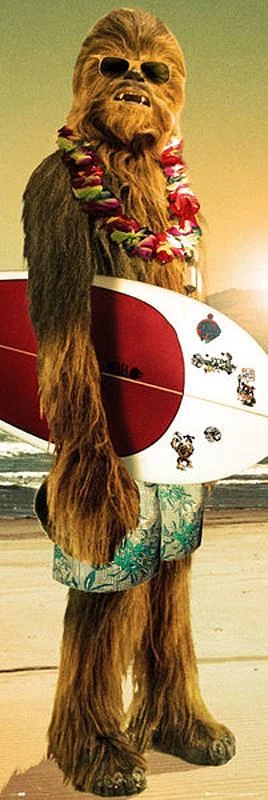 Star Wars Poster - Chewbacca Surfin' - Chewie mit Surfbrett - Türposter 53x158cm