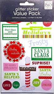 Christmas Glitter Value Pack Mambi Me & My Big Ideas Stickers 2008 6 sheets RARE - Picture 1 of 2