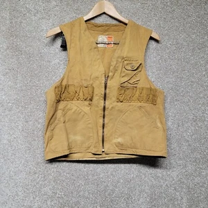 Vintage Aldens Shooting - Hunting Vest Men Large Tan Zip Up - Picture 1 of 17