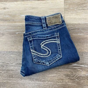 SILVER Natsuki Boot Cut Mid Rise Stone Wash Blue Denim Jeans Women's Size 30 - Picture 1 of 12