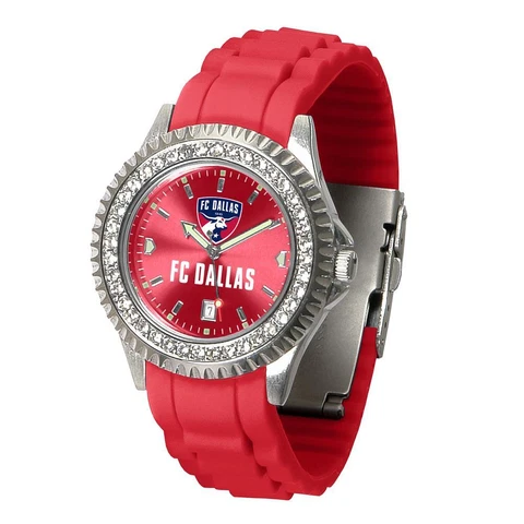Ladies FC Dallas Watch Silcone Band Crystal Bezel Cover